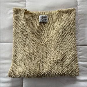 Margaret O'Leary Cream V-Neck Sweater